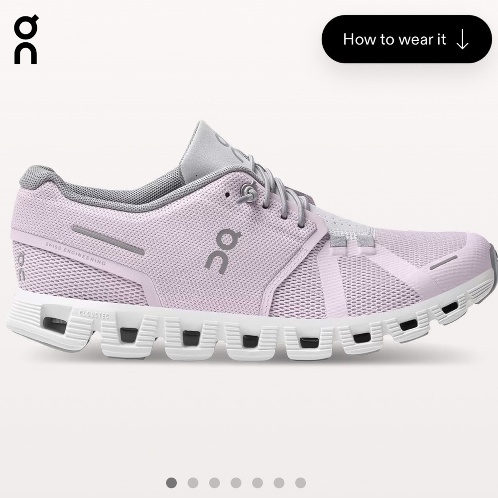 On Running Cloud 5 Lily Frost Women’s Size 7.5